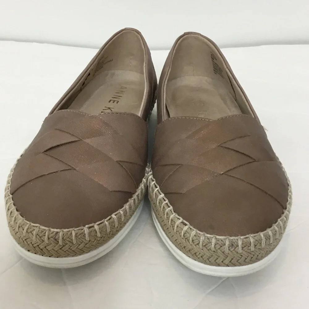 Anne Klein Metallic Bronze  Woven Espadrille Slip-Ons size 8
